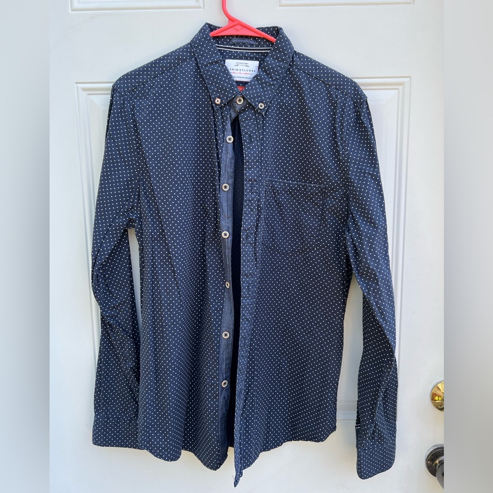 Denim & Flower Dark Blue Button Down Shirt
